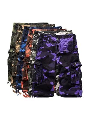 Men's Loose Multi-Color Casual Beach Cargo Shorts