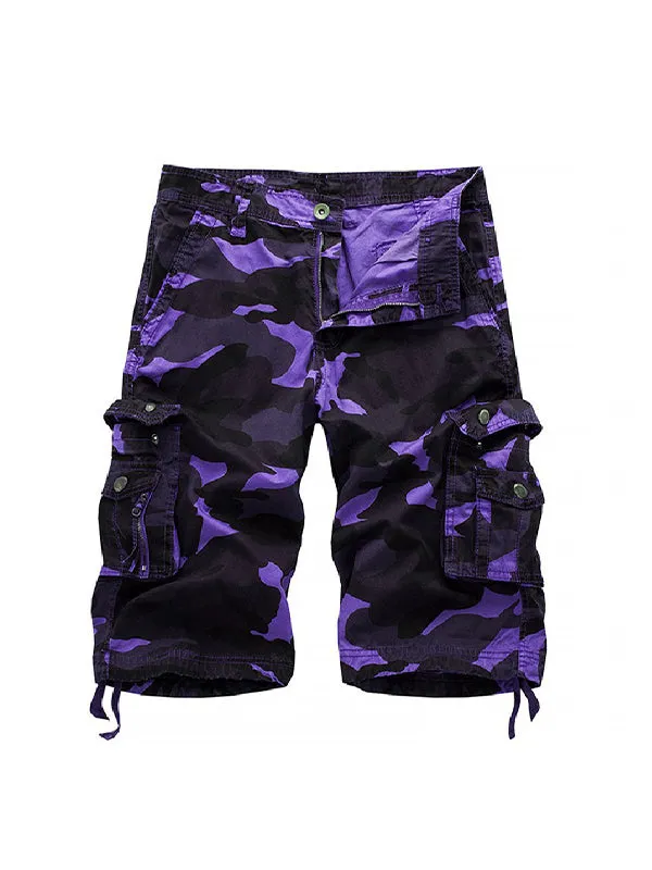 Men's Loose Multi-Color Casual Beach Cargo Shorts