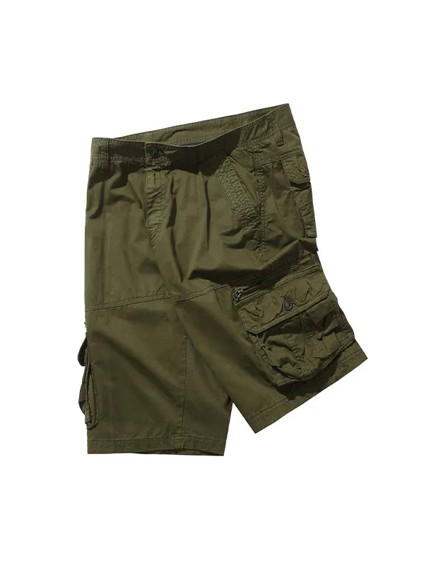 Men'S Multi-Pocket Casual Mid-Pants American Style Beach Cargo Shorts