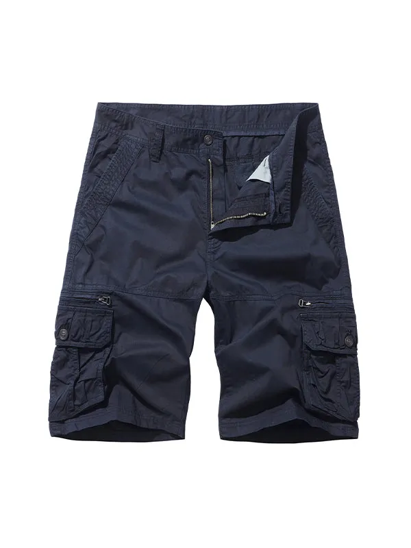 Men'S Multi-Pocket Casual Mid-Pants American Style Beach Cargo Shorts