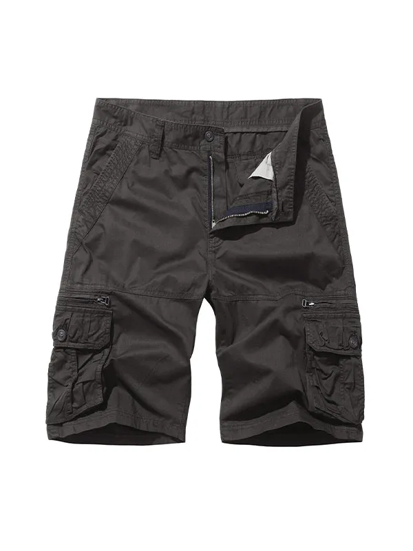 Men'S Multi-Pocket Casual Mid-Pants American Style Beach Cargo Shorts