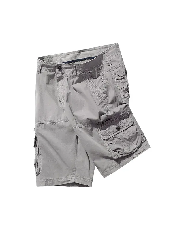 Men'S Multi-Pocket Casual Mid-Pants American Style Beach Cargo Shorts