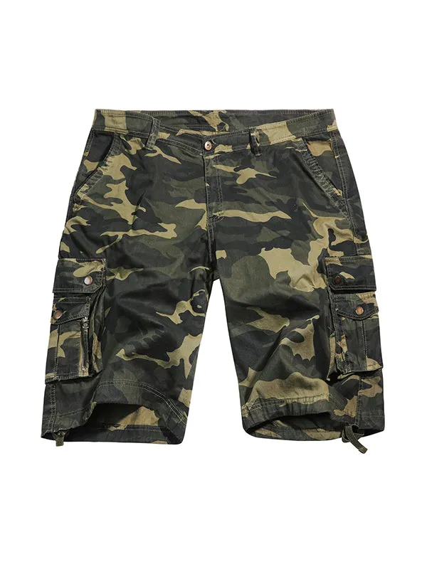 Men'S Multi-Pocket Casual Midi Pants For Beach Cargo Shorts