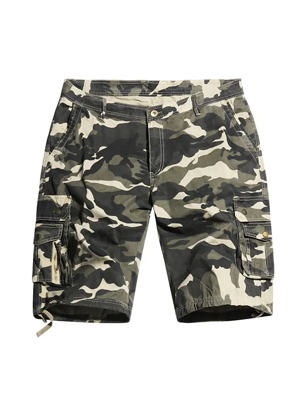 Men'S Multi-Pocket Casual Midi Pants For Beach Cargo Shorts