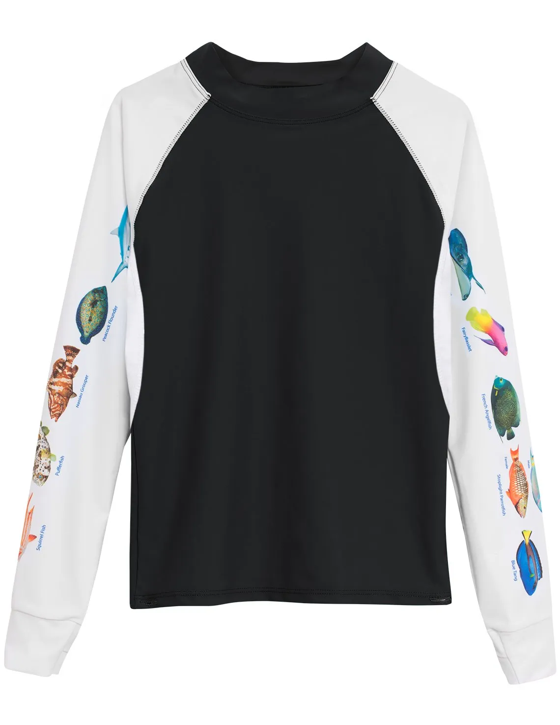 Men's Snorkel Caribbean Fish ID Rash Guard - Black