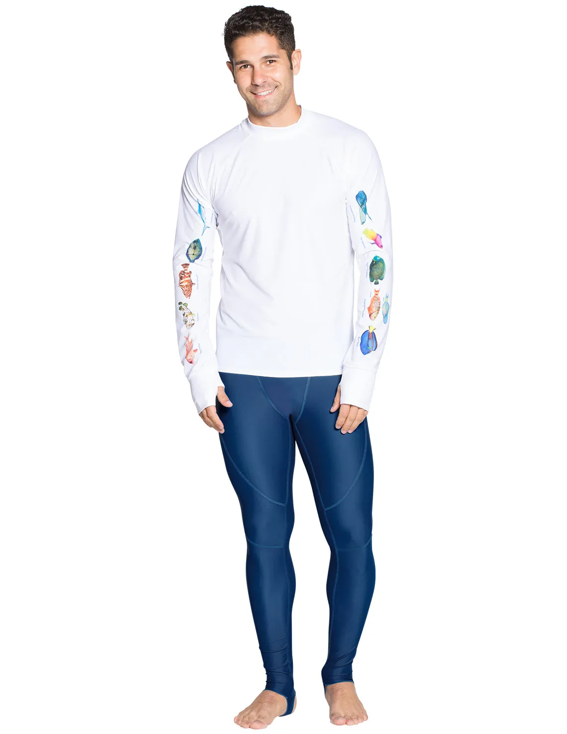 Men's Snorkel Caribbean Fish ID Rash Guard - Grey