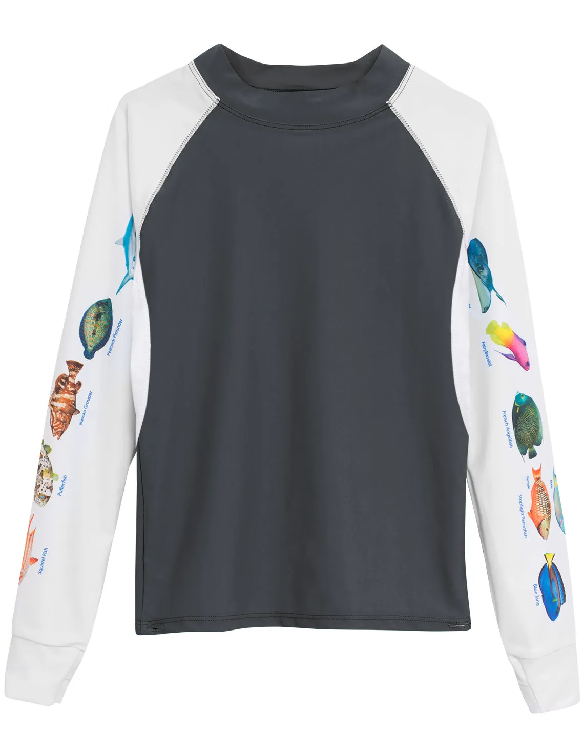 Men's Snorkel Caribbean Fish ID Rash Guard - Grey