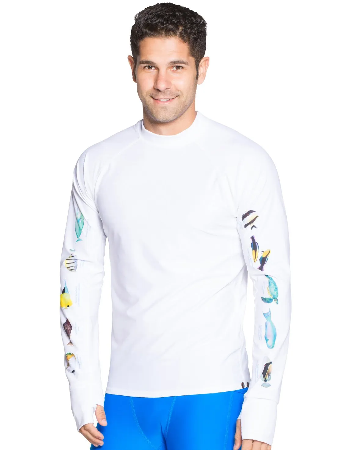Men's Snorkel Hawaii Fish ID Rash Guard - Navy