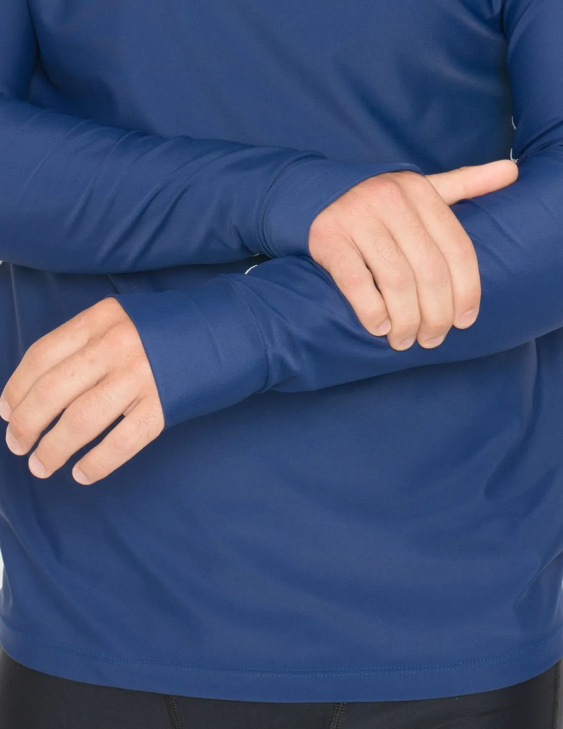 Men's Snorkel Hoodie Long Sleeve Rash Guard - Navy / Neon Green