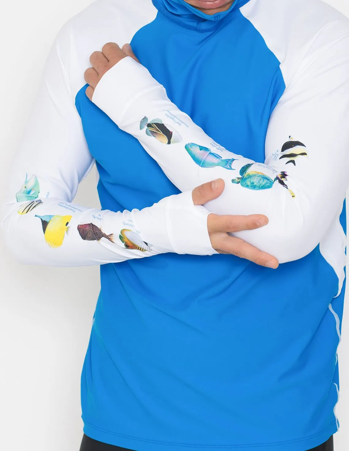 Men's Snorkel Hoodie Rash Guard - Hawaii Fish ID - Hawaii