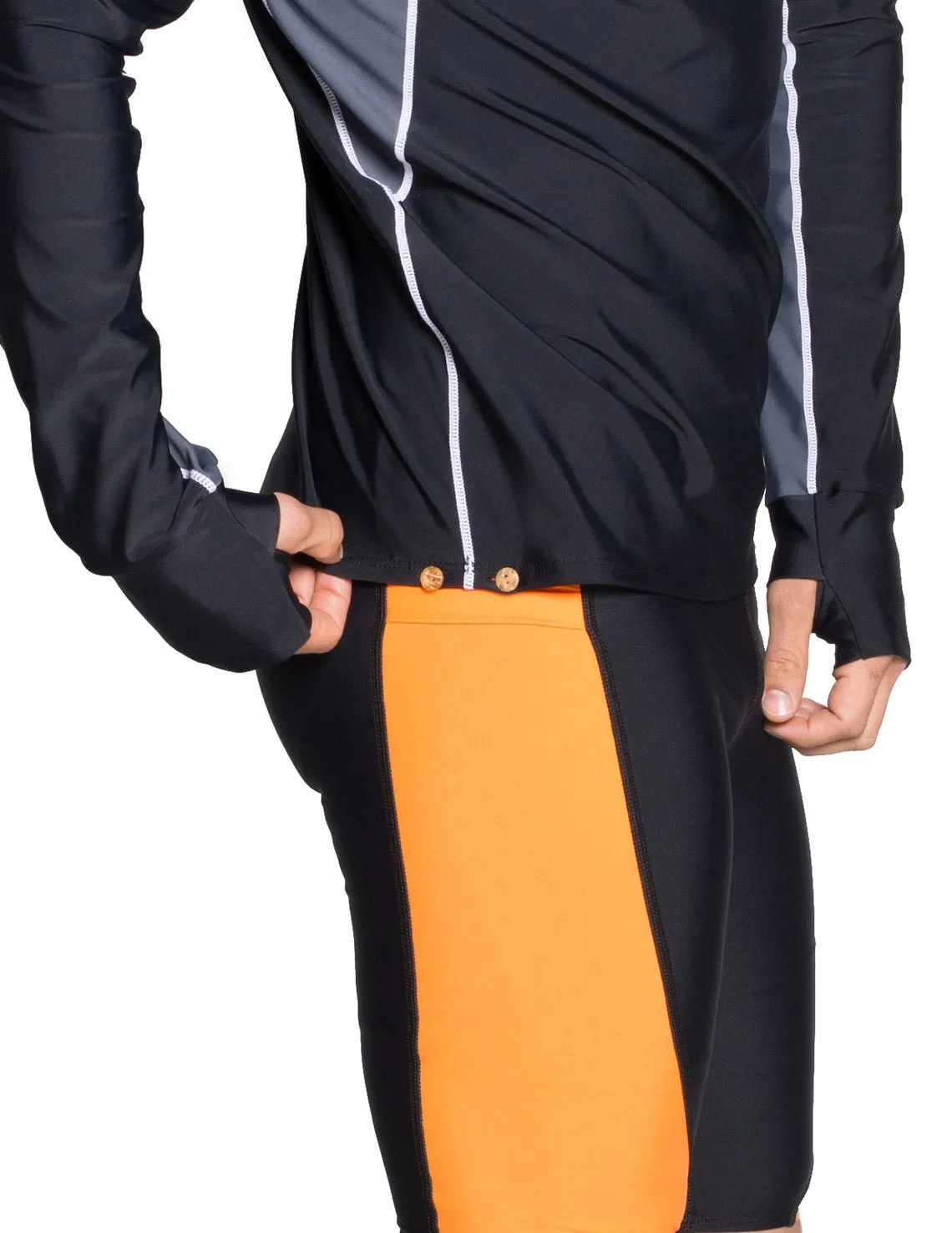 Men's Snorkel Long Sleeve Rash Guard - Black/Gray
