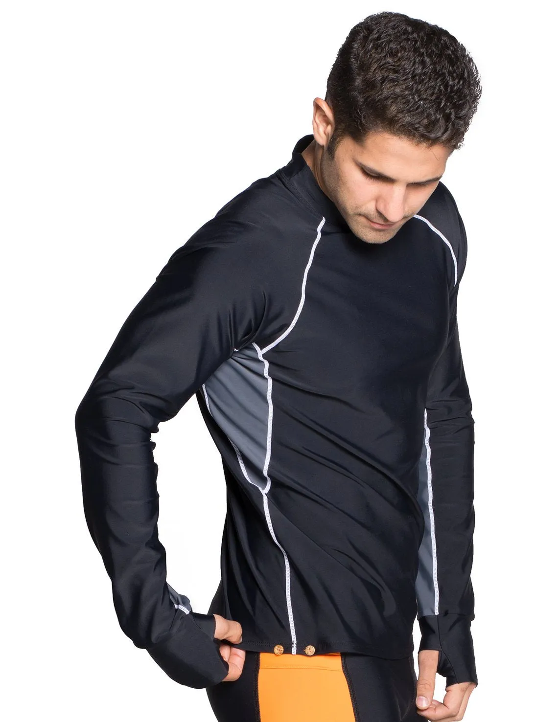 Men's Snorkel Long Sleeve Rash Guard - Black/Gray