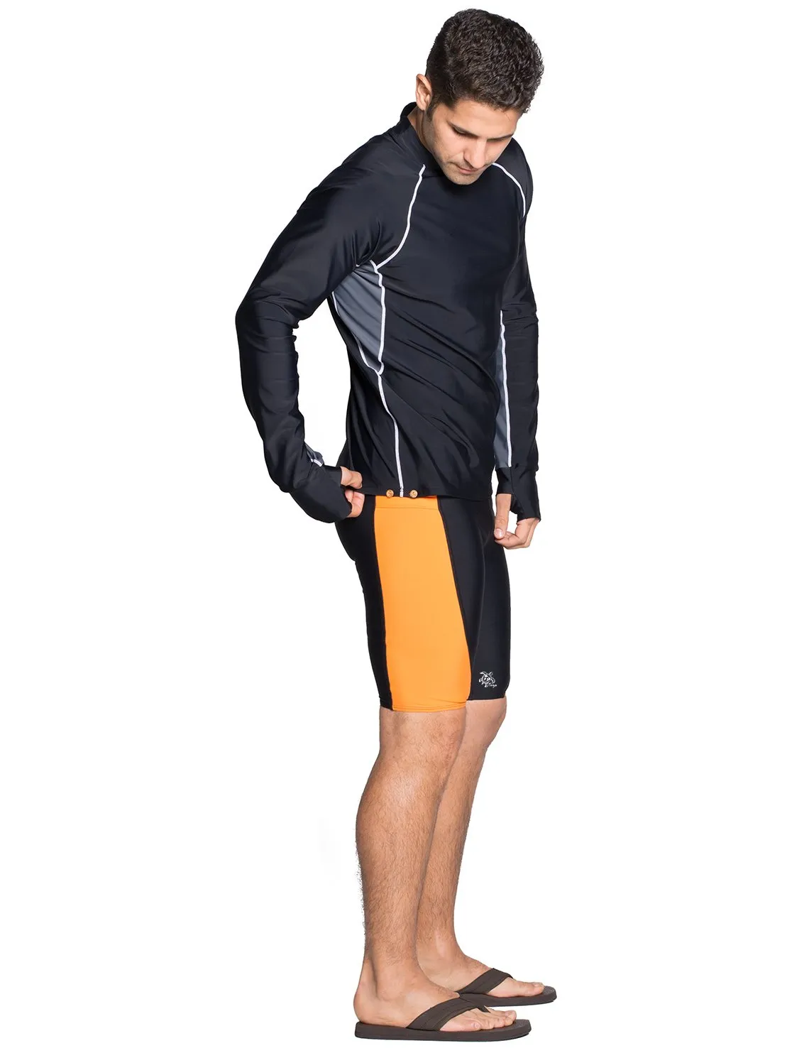 Men's Snorkel Long Sleeve Rash Guard - Black/Gray
