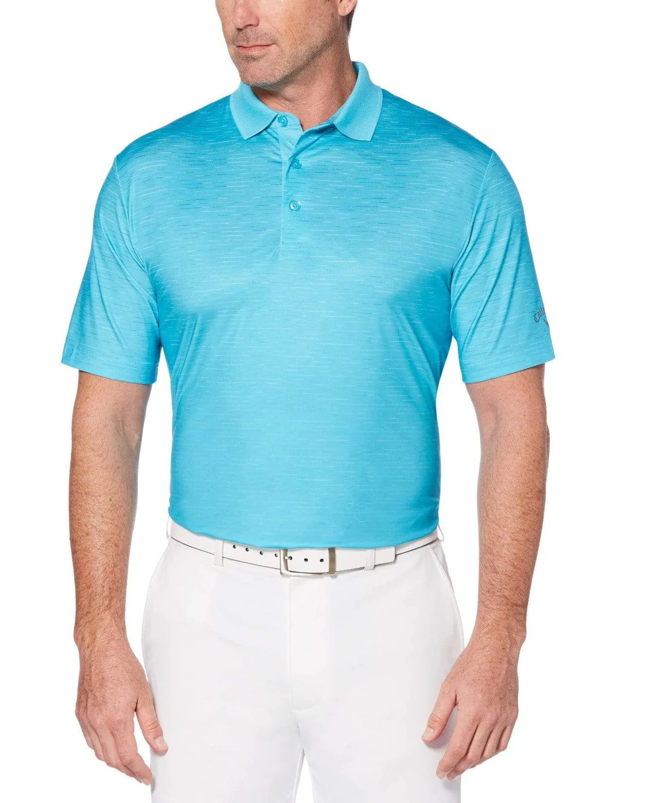 Mens Space Dye Gradient Stripe Polo