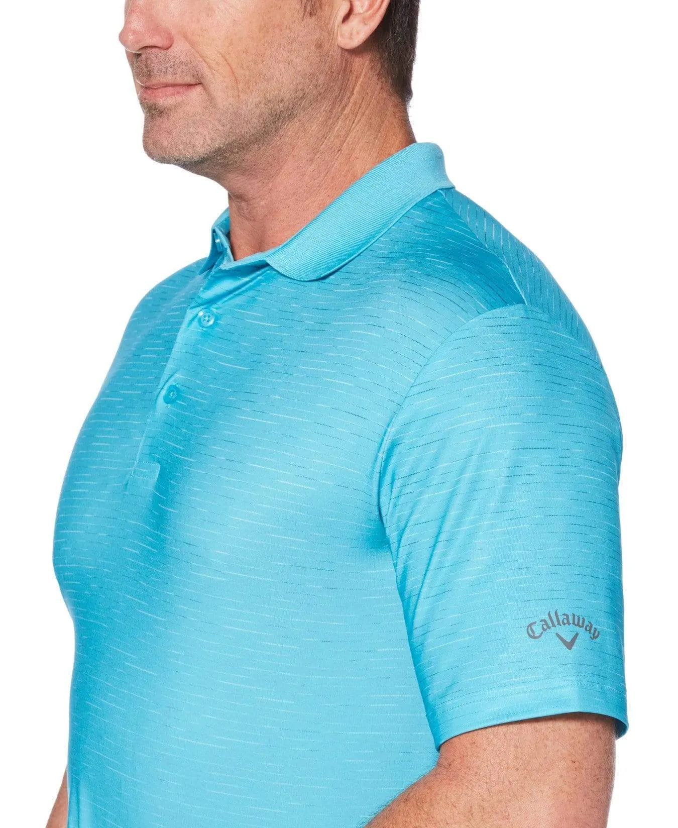 Mens Space Dye Gradient Stripe Polo