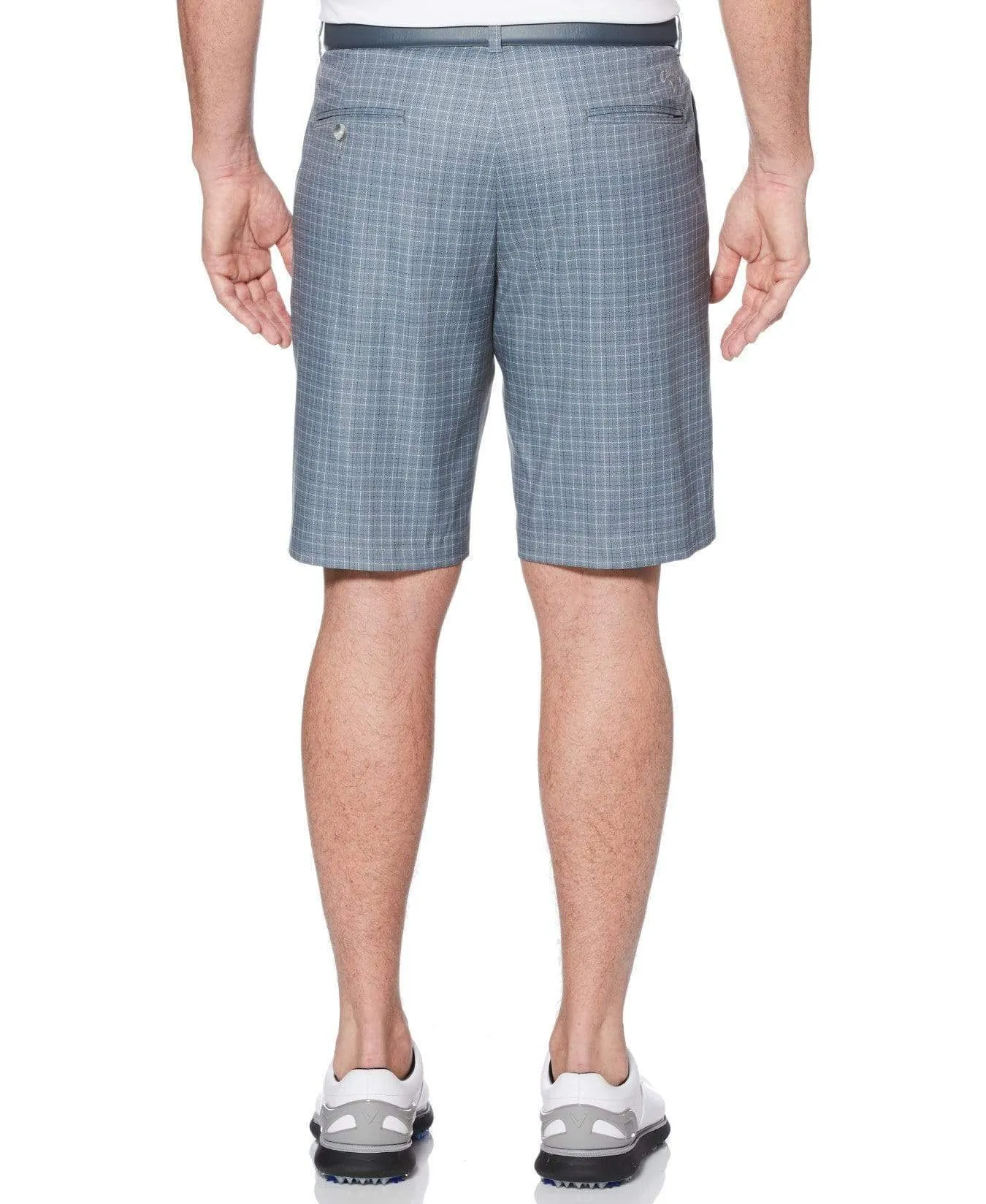 Mens Stretch Plaid Print Short