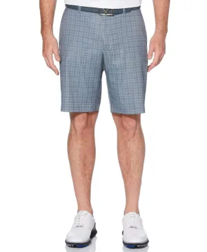 Mens Stretch Plaid Print Short