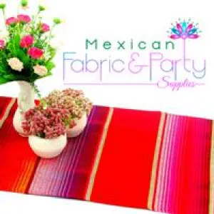 Mexican fabric by the yard - Striped Red