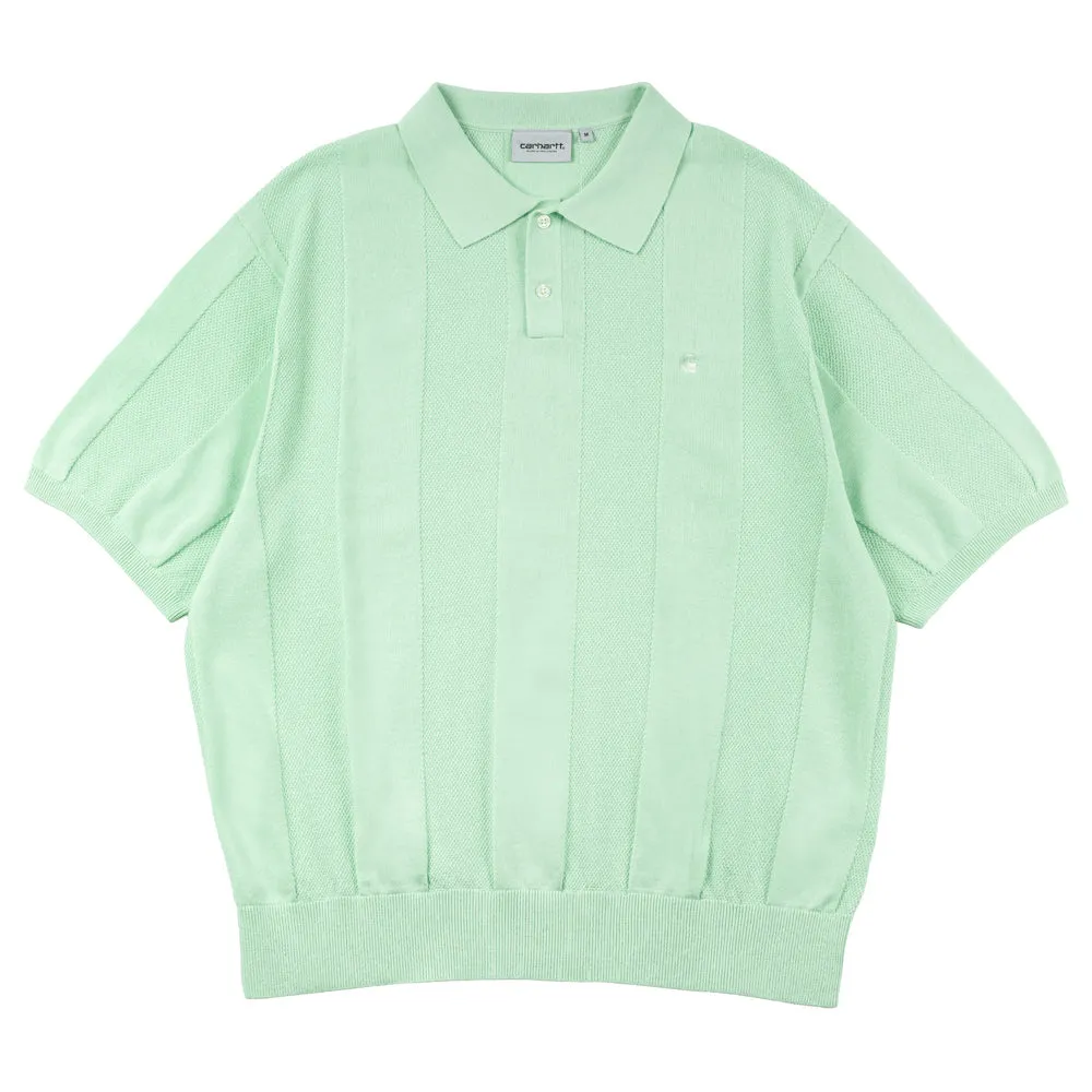Miles Knit Polo Tee | Green Ash