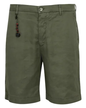 Military Green Twill Bermuda Shorts