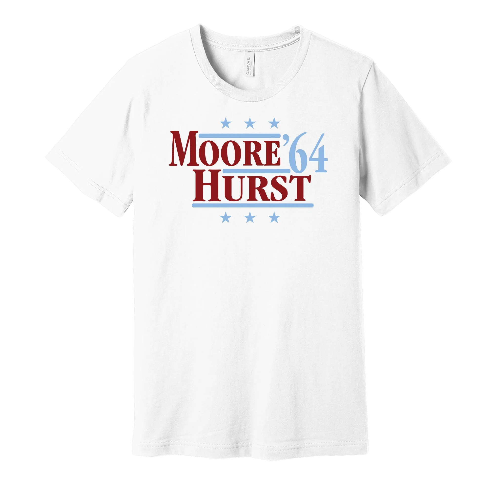 Moore & Hurst '64 - Stratford Football Legends Political Campaign Parody T-Shirt - Hyper Than Hype Shirts