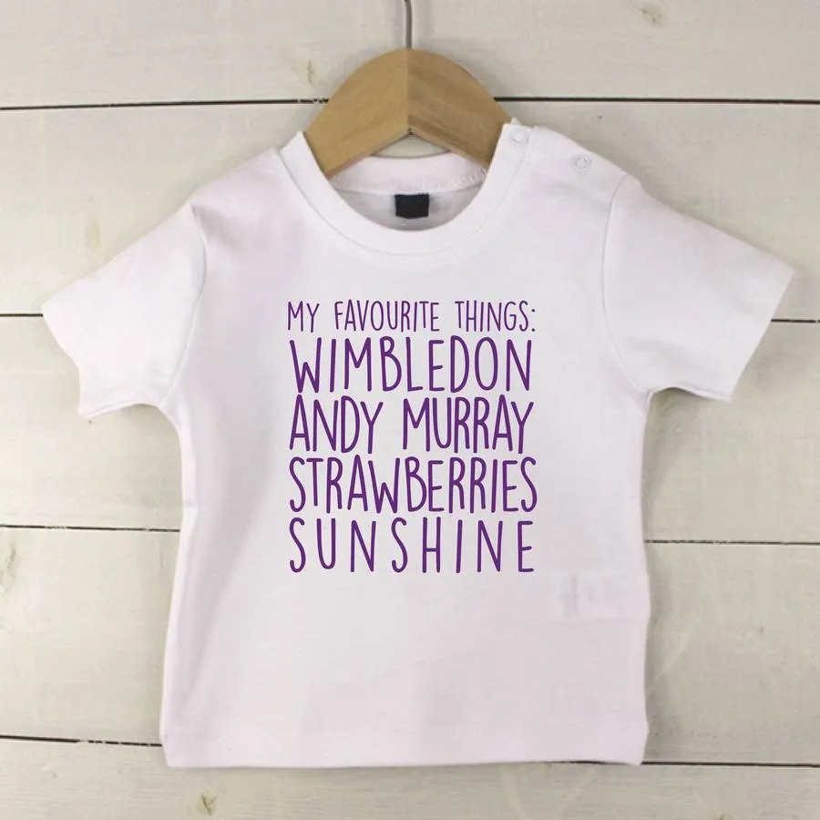 'My Favourite Things' Personalised Baby T Shirt