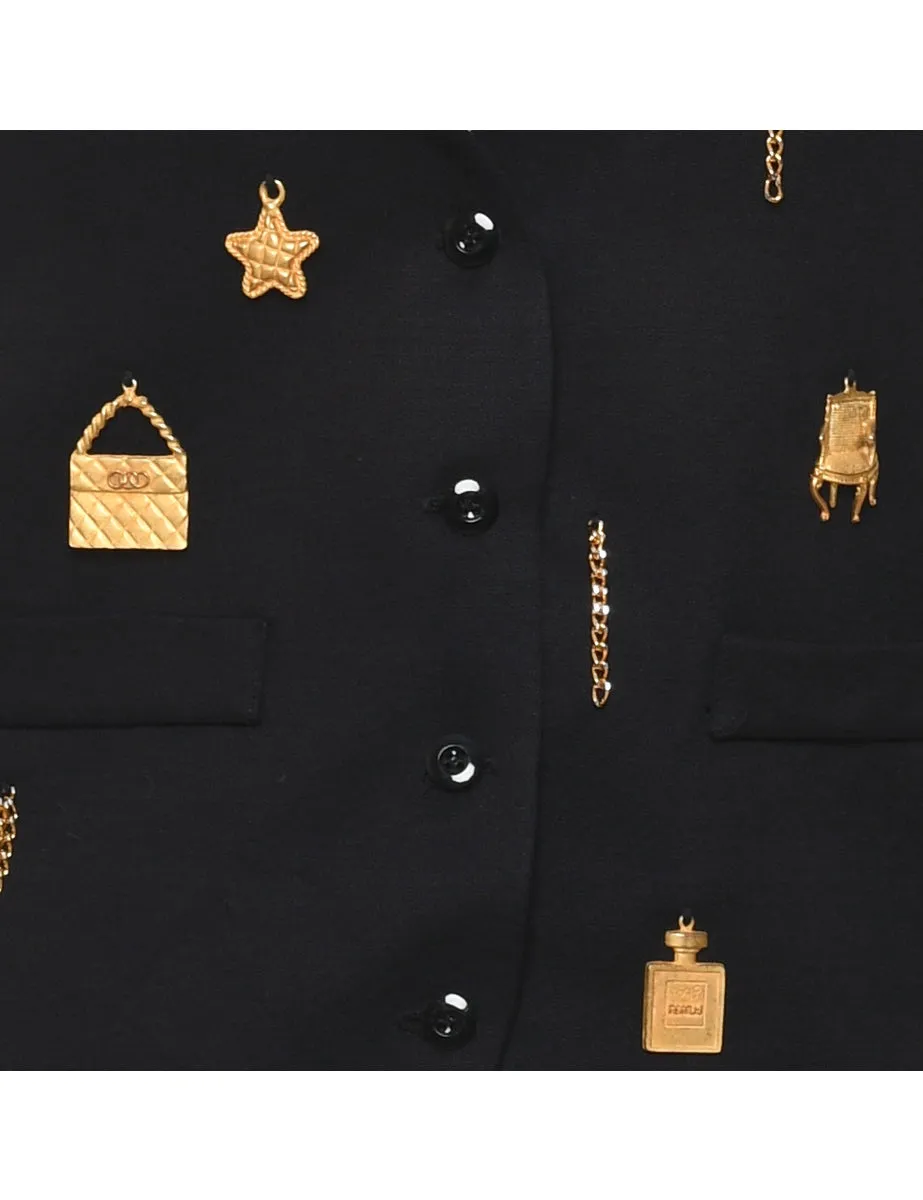 Nautical Black Waistcoat - M