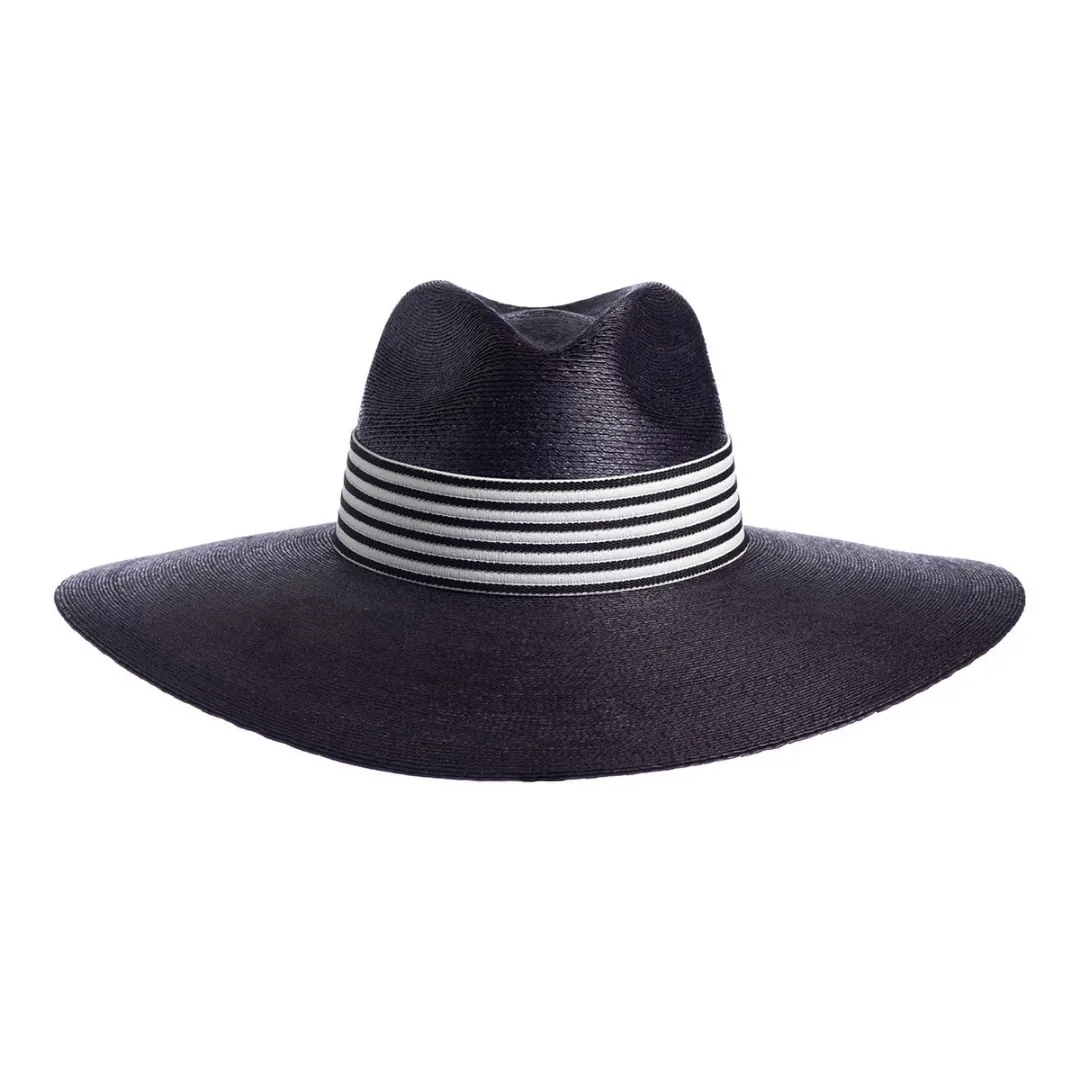 Nautical Palma Leaf Indigo Hat