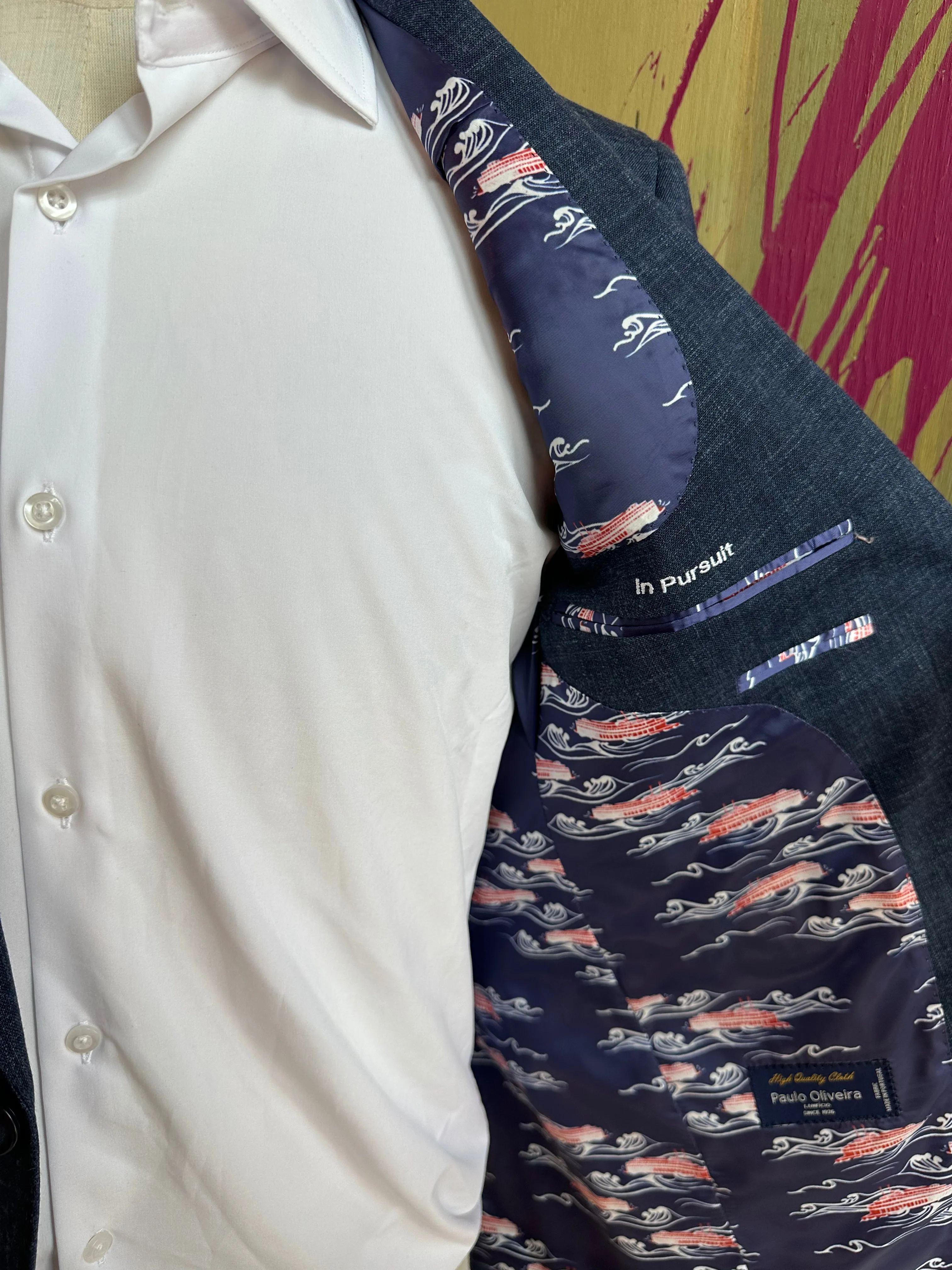 Navy Linen Blend Premium Suit