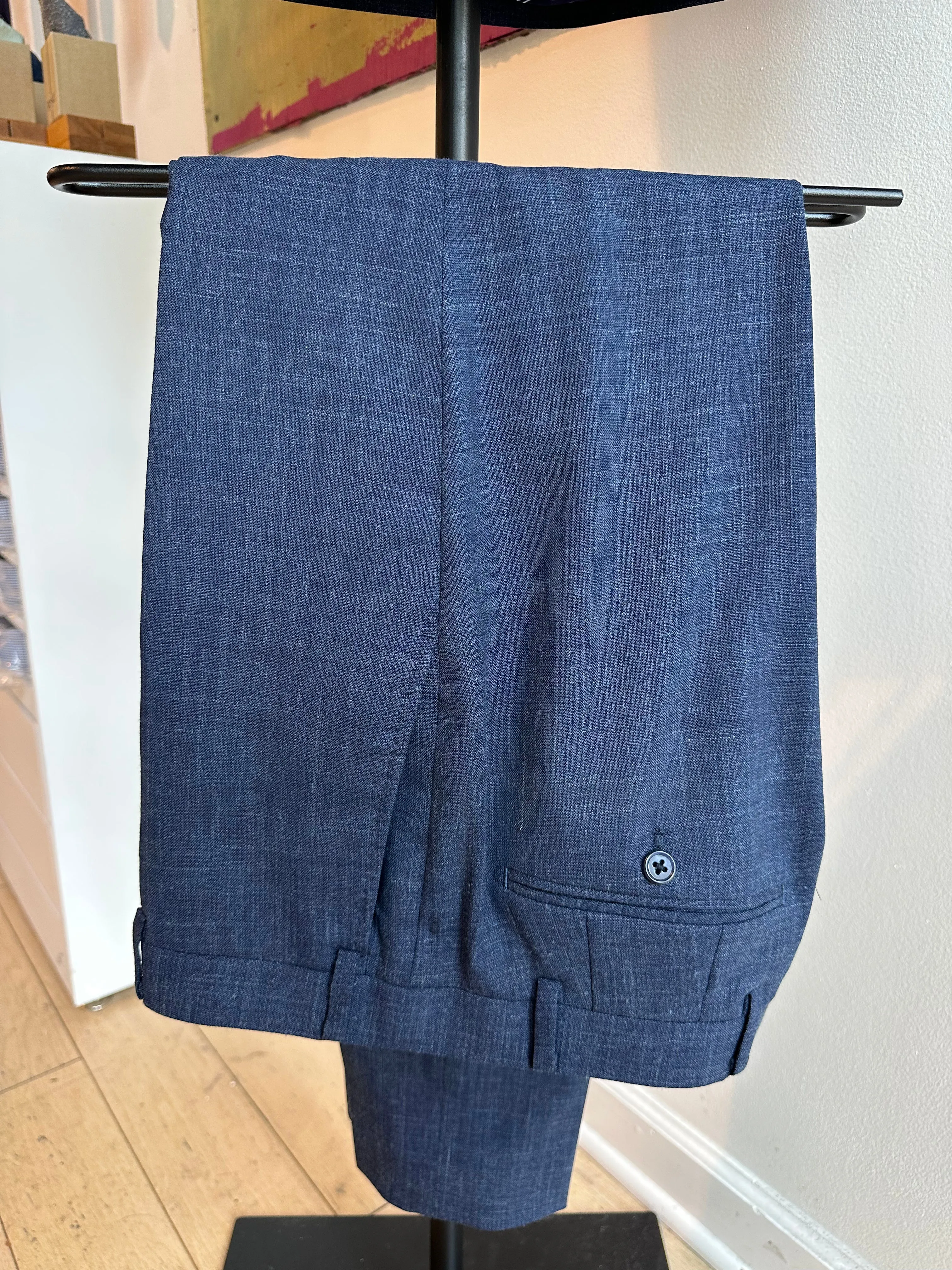 Navy Linen Blend Premium Suit