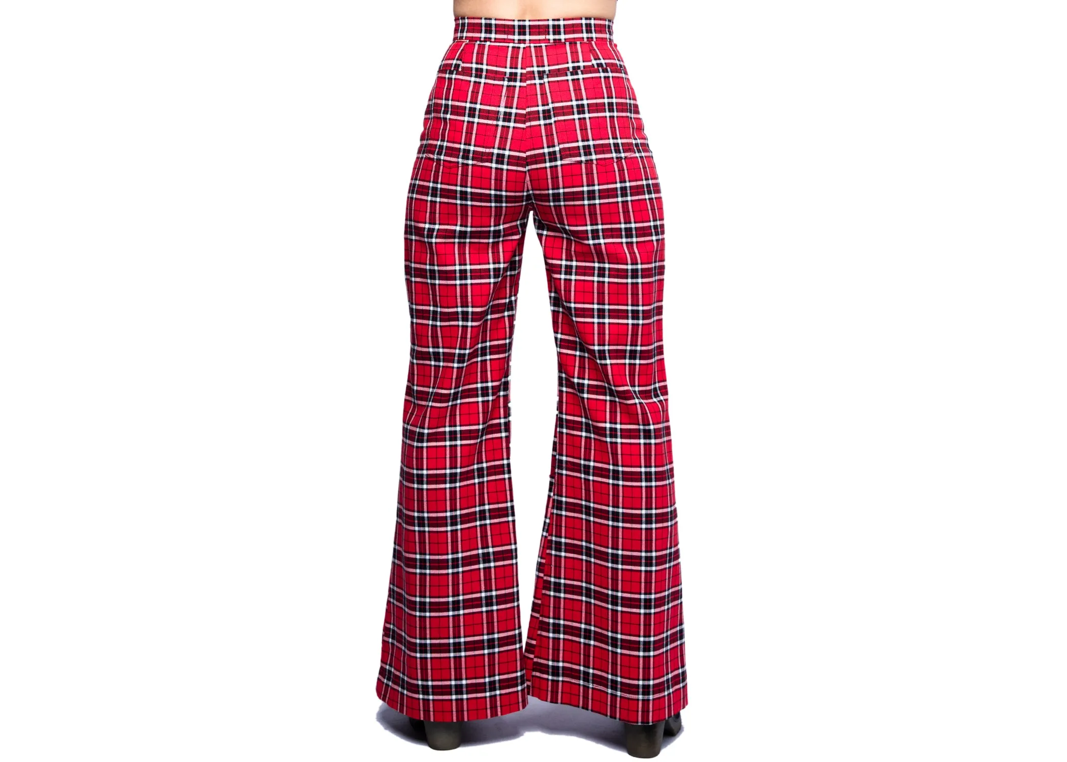 Nemisis Plaid Trousers In Red Windowpane Check