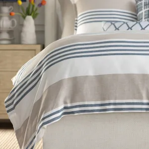 Newport Duvet Cover White Natural Blue