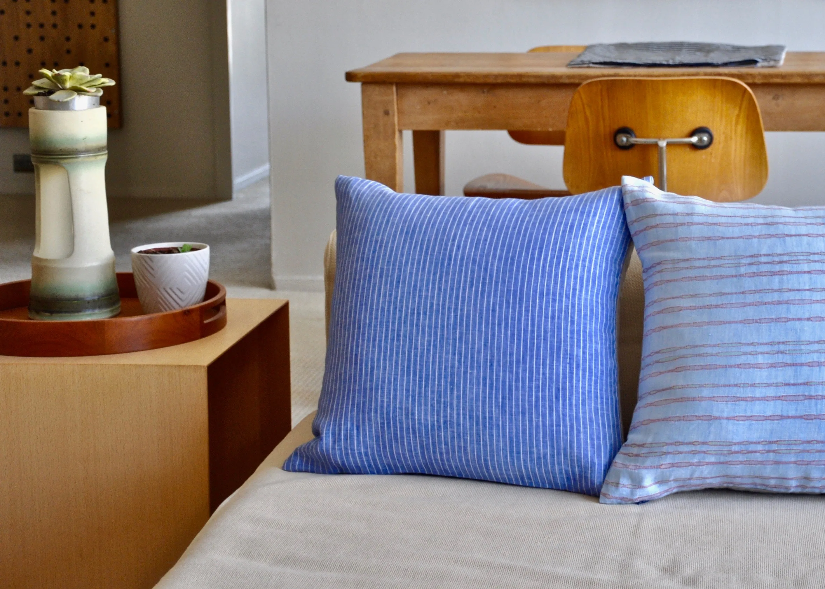 Norse Sky Blue Throw Pillow
