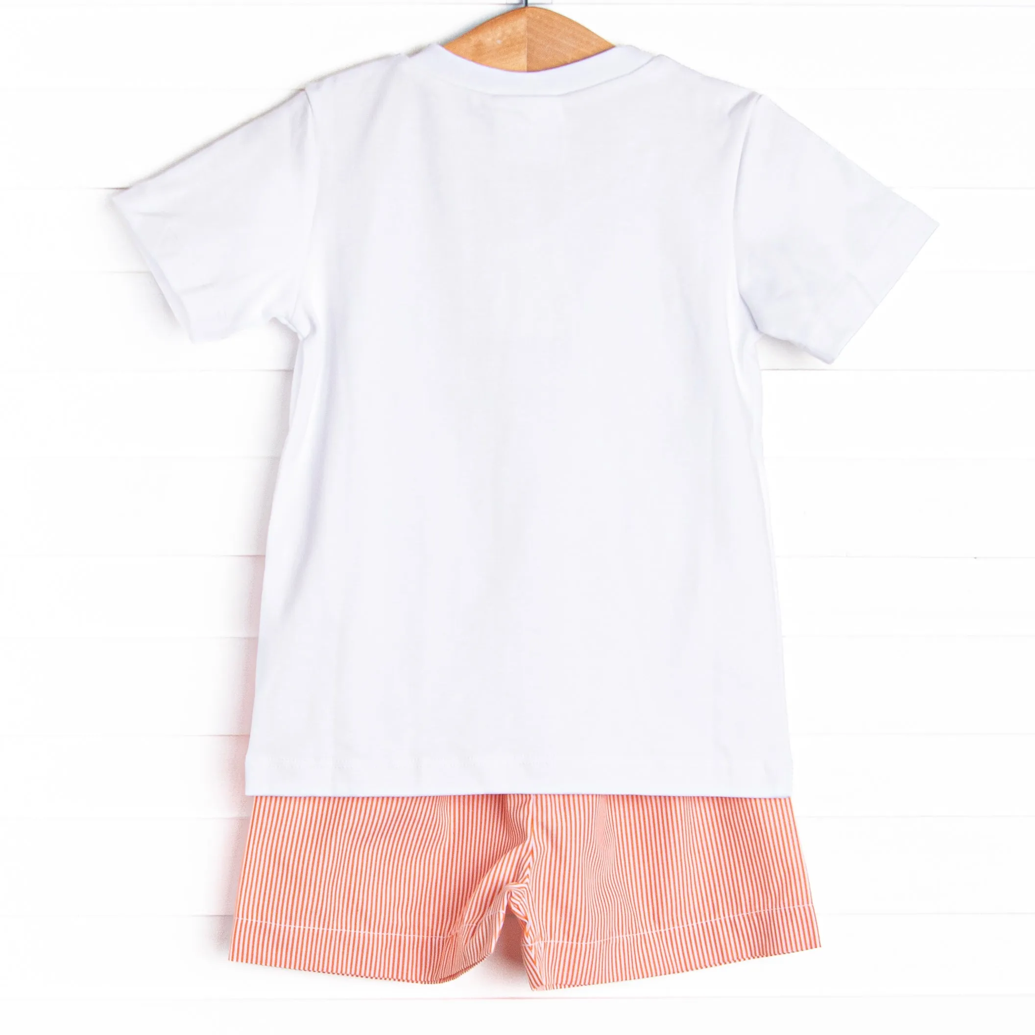 Off the Hook Smocked Short Set, Orange