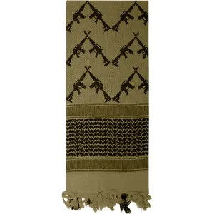 Olive Drab - Crossed Rifles Shemagh Tactical Desert Scarf