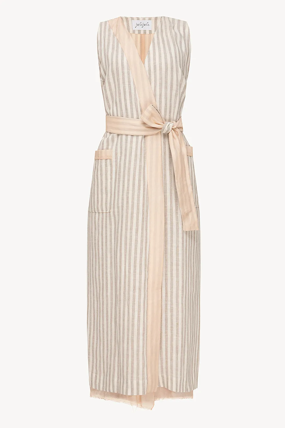 Pacific Robe in Dusted Lines on Peach