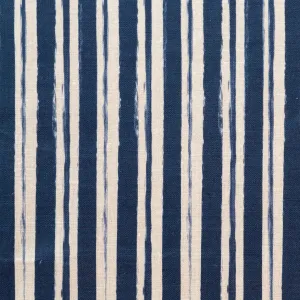 Painterly Stripe Fabric - Navy