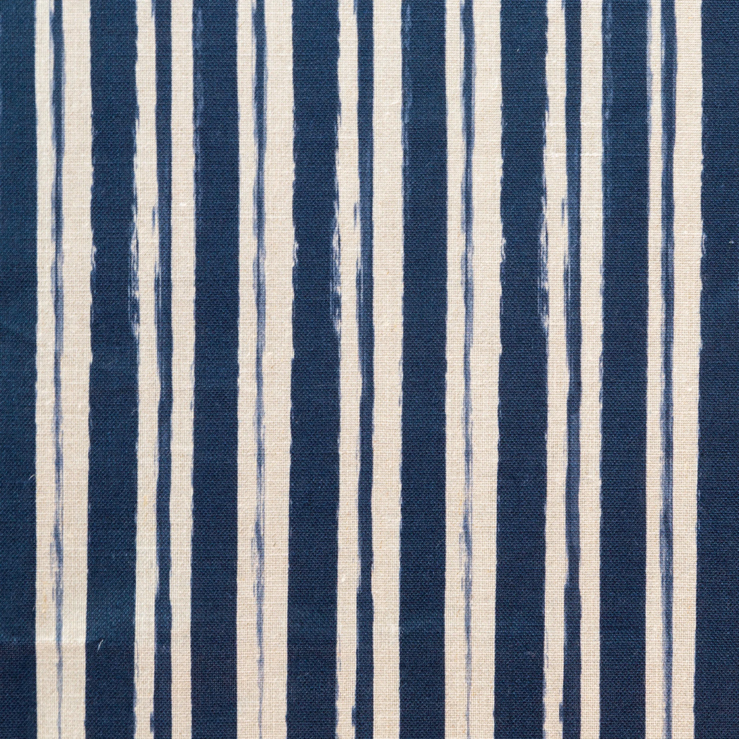 Painterly Stripe Fabric - Navy