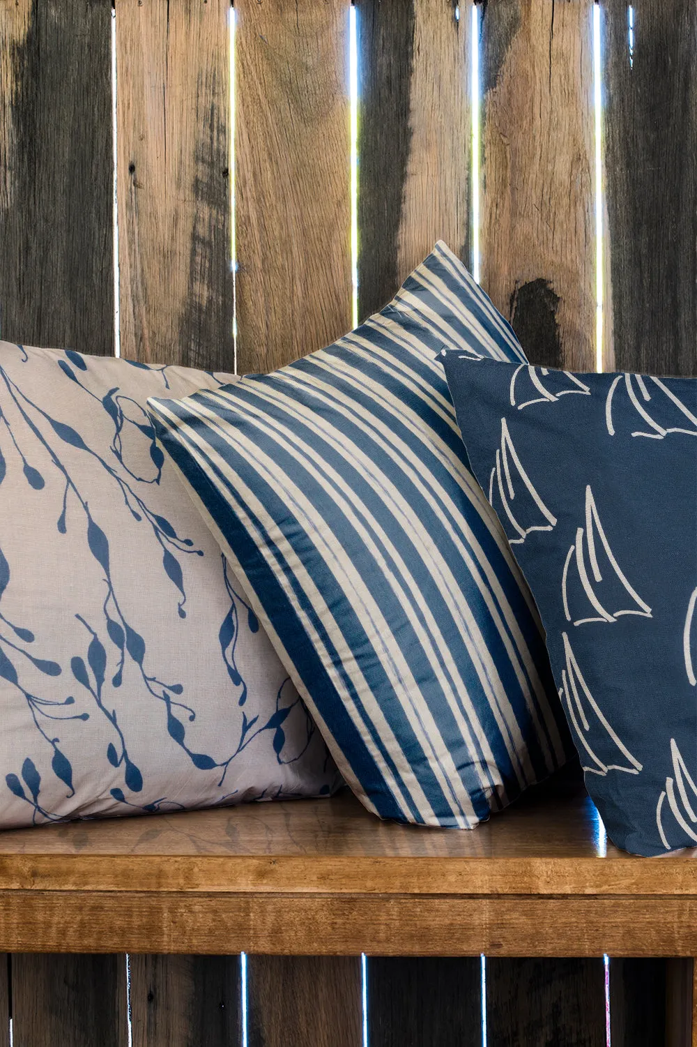 Painterly Stripe Fabric - Navy