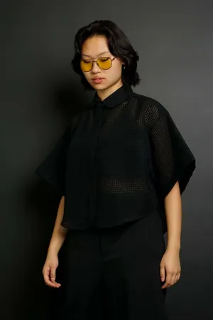 Pedro Black Plaid Boxy Fit Button-Down Shirt
