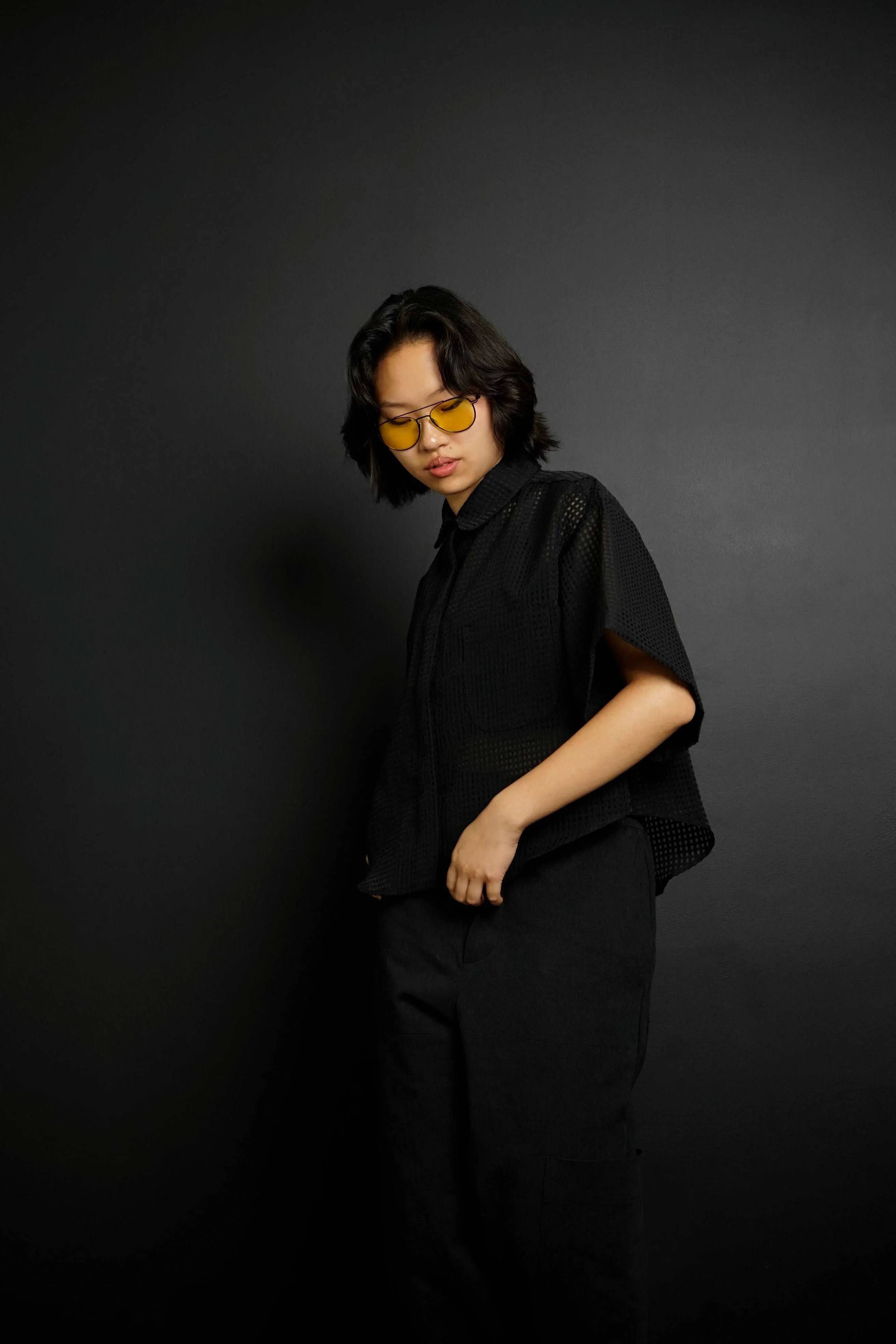 Pedro Black Plaid Boxy Fit Button-Down Shirt