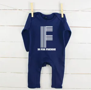 Personalised Retro Alphabet Babygrow Rompersuit