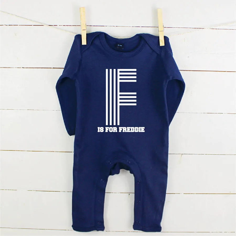 Personalised Retro Alphabet Babygrow Rompersuit