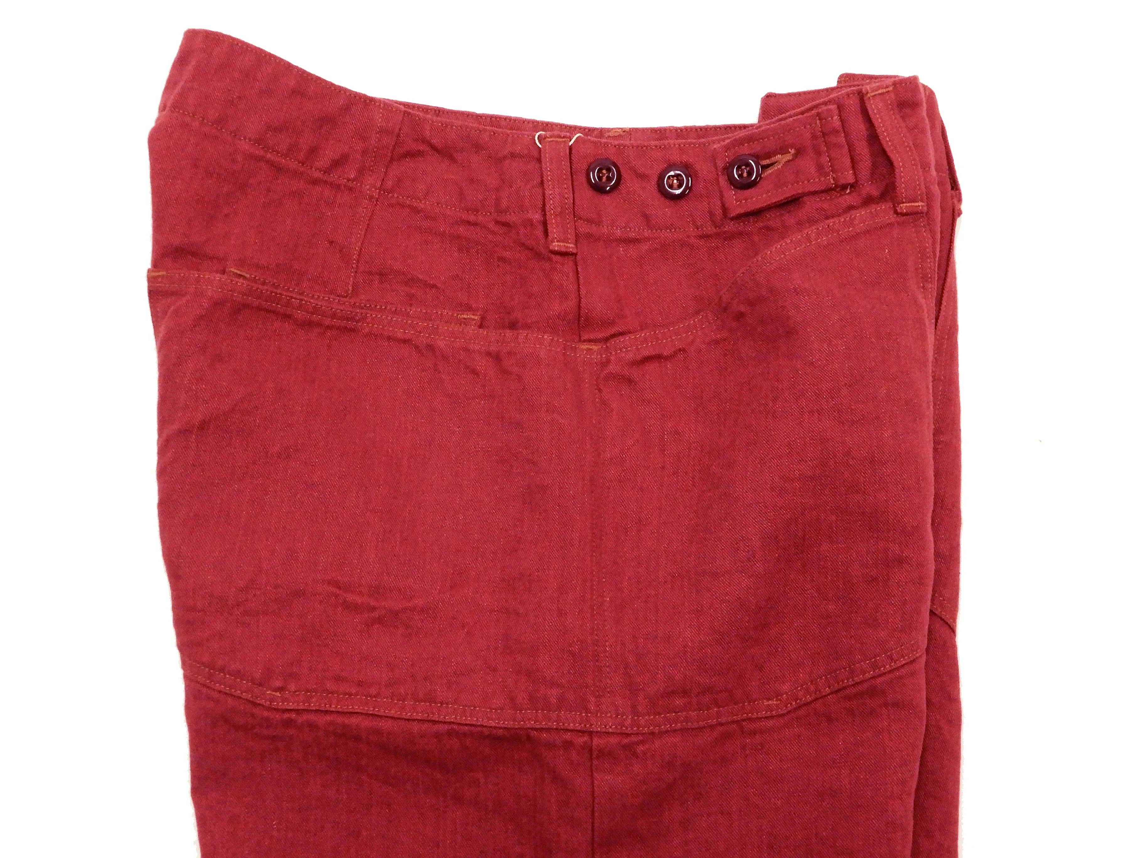 Pherrow's Linen Shorts Men's Relaxed Fit Zip Fly Above the Knee-Length 21S-PMMS1 Red
