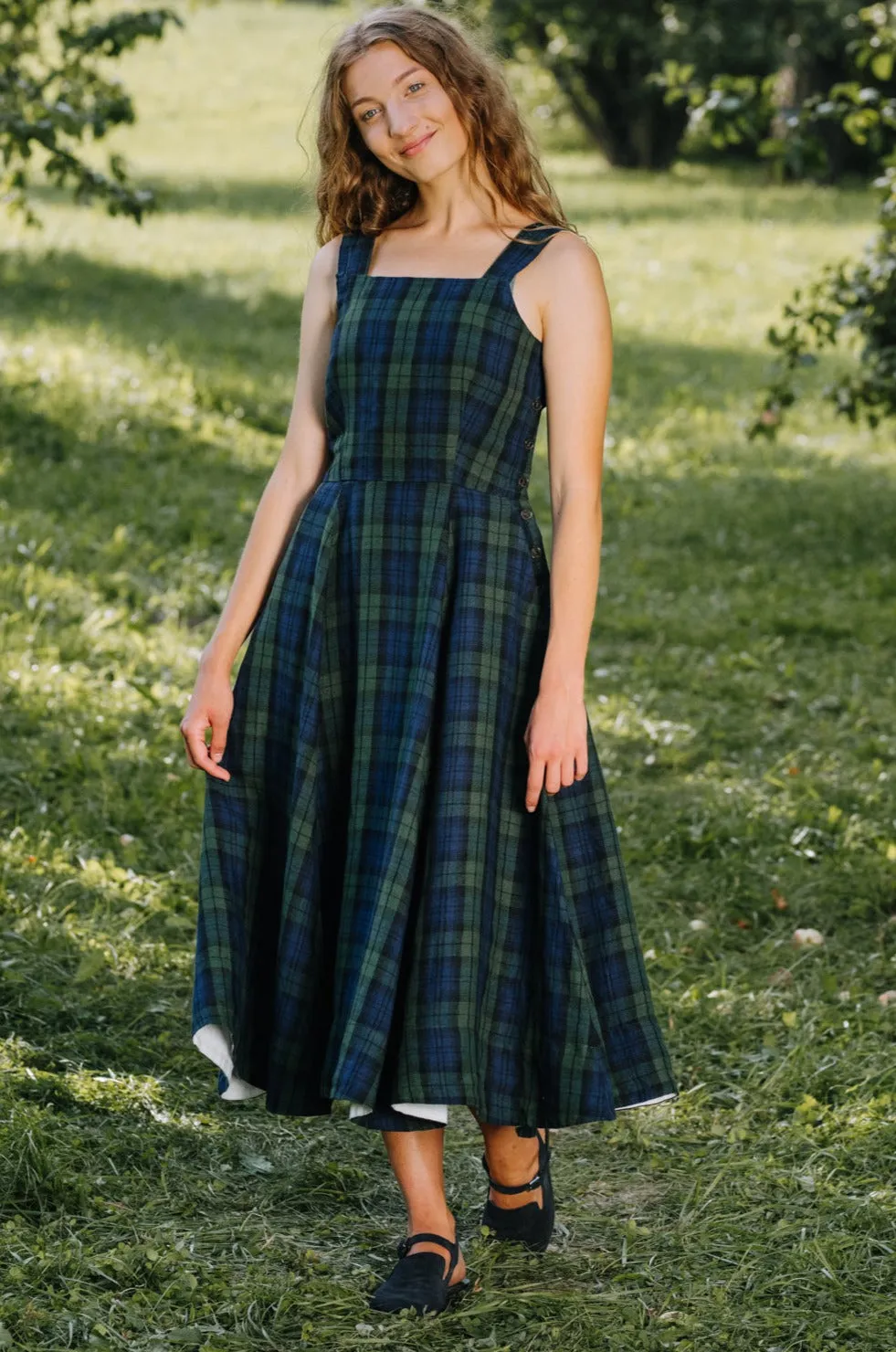 Pinafore Dress, Sleeveless, Patterned