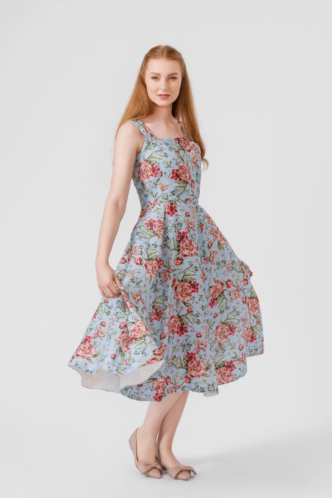 Pinafore Dress, Sleeveless, Patterned