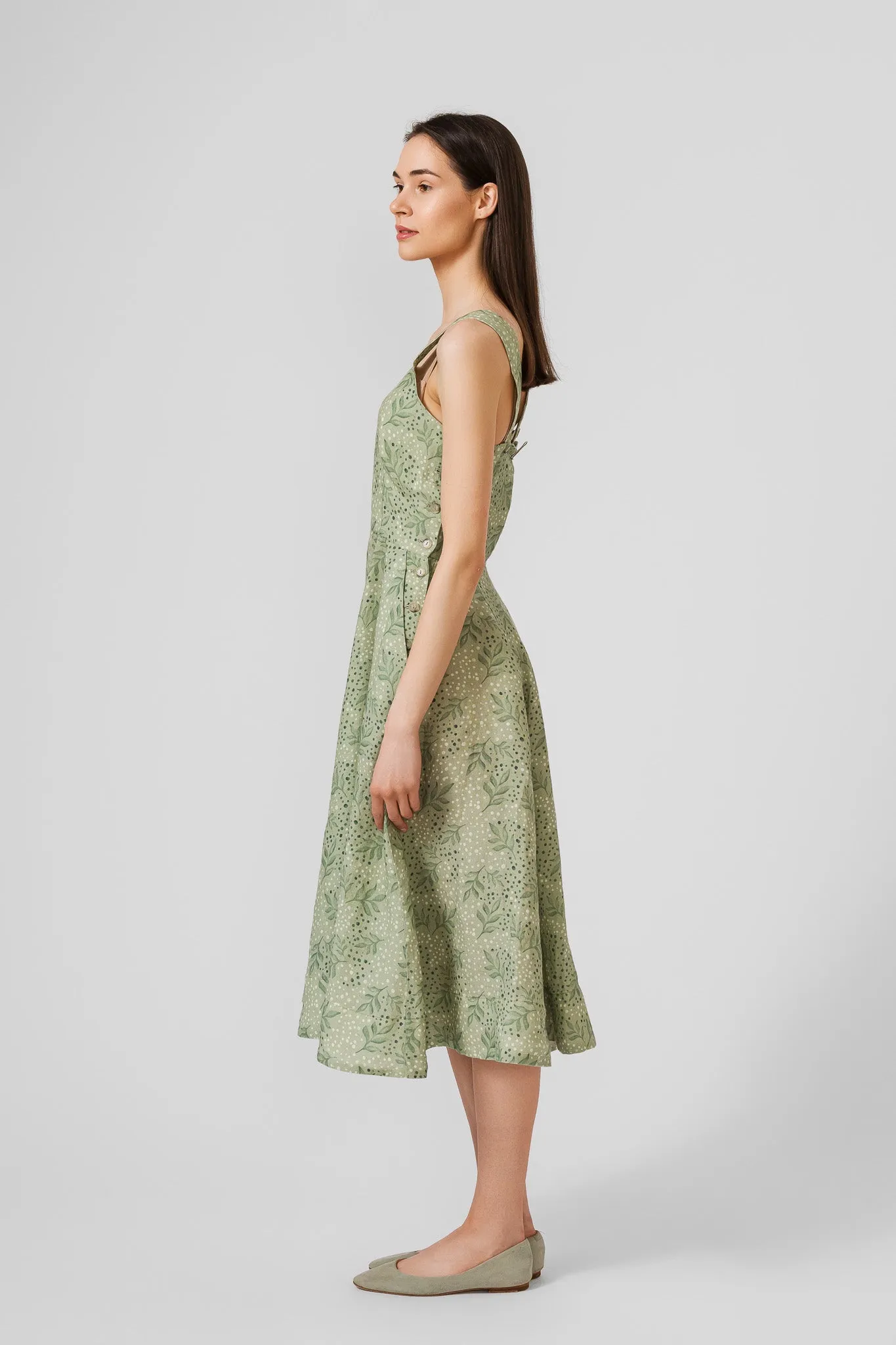 Pinafore Dress, Sleeveless, Patterned