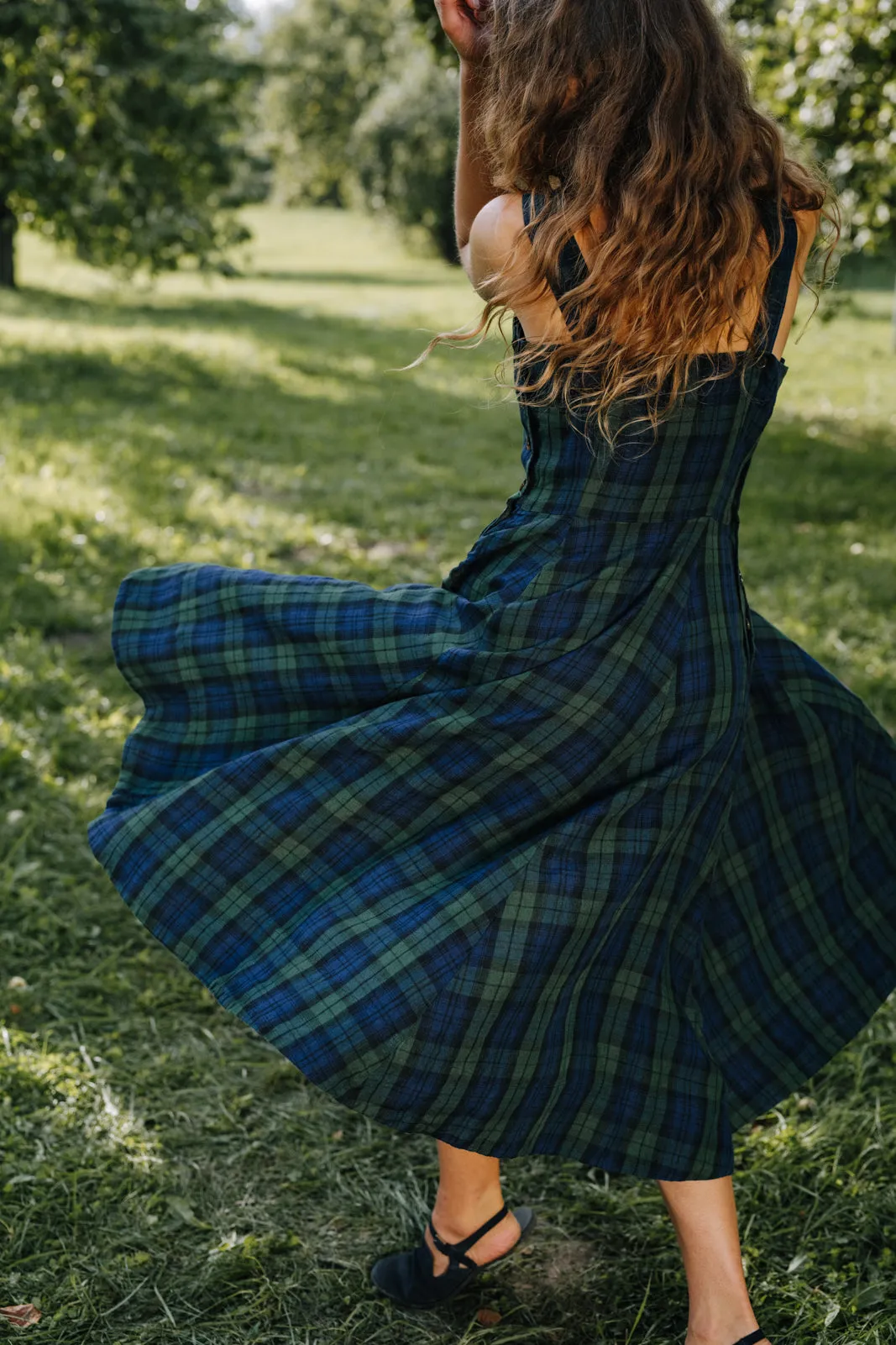 Pinafore Dress, Sleeveless, Patterned
