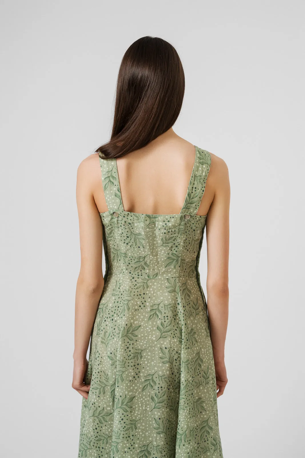 Pinafore Dress, Sleeveless, Patterned
