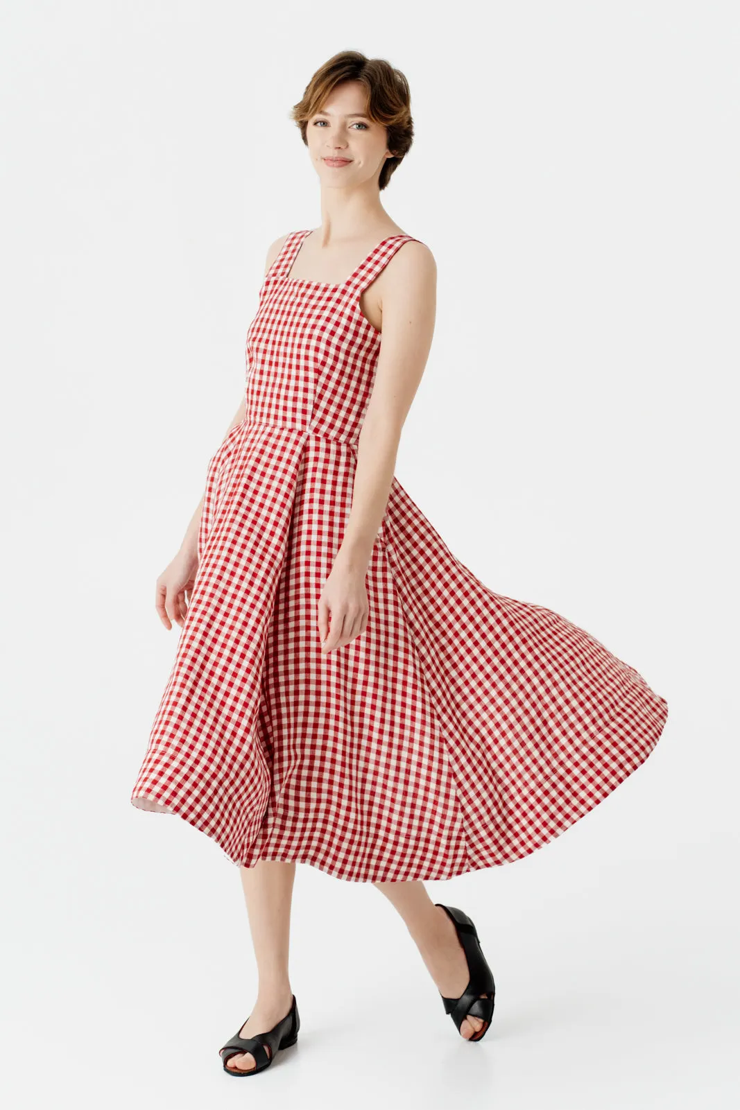 Pinafore Dress, Sleeveless, Patterned
